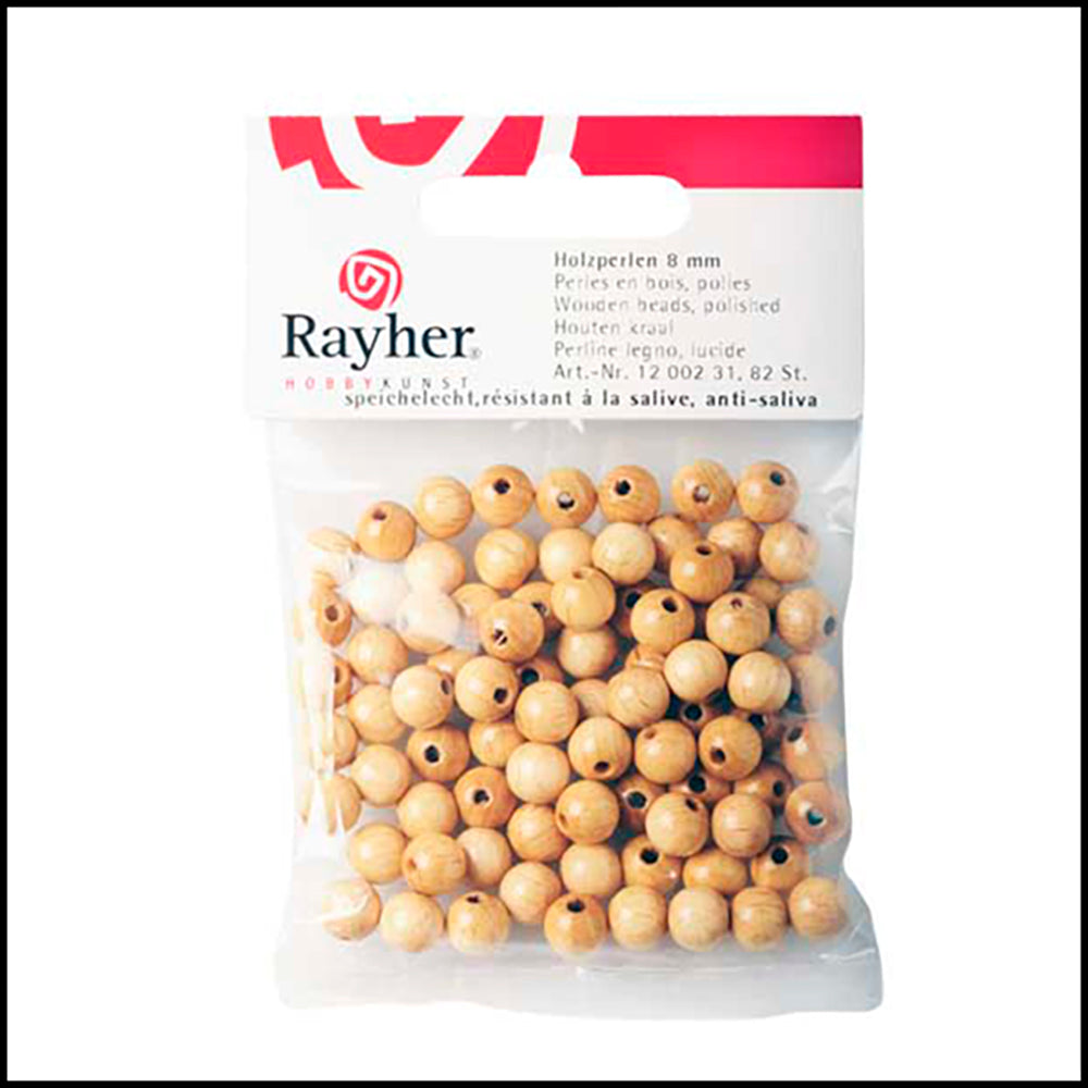 Rayher - Ronde houten kralen 08 mm