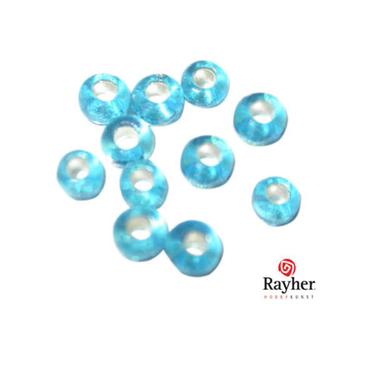 Turquoise rocaille met zilverkern 2,6 mm van Rayher