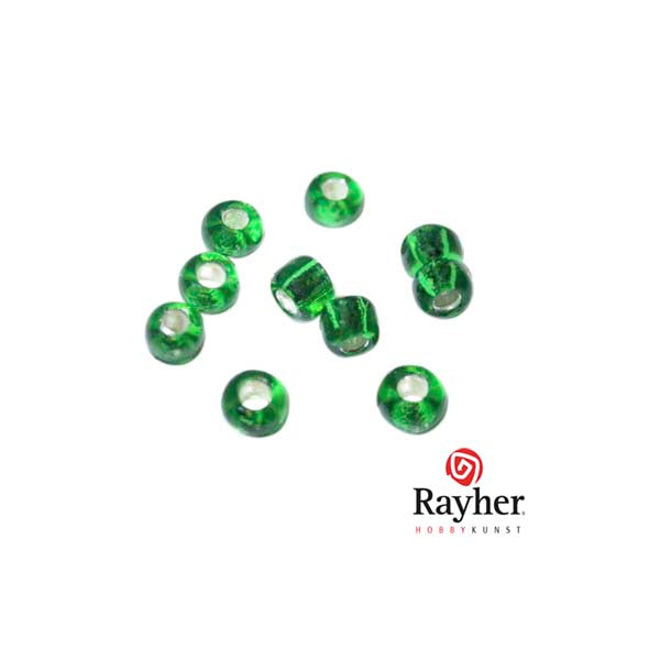 Groene rocaille met zilverkern 2,6mm van Rayher