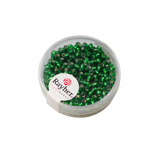 Groene rocaille met zilverkern 2,6mm van Rayher