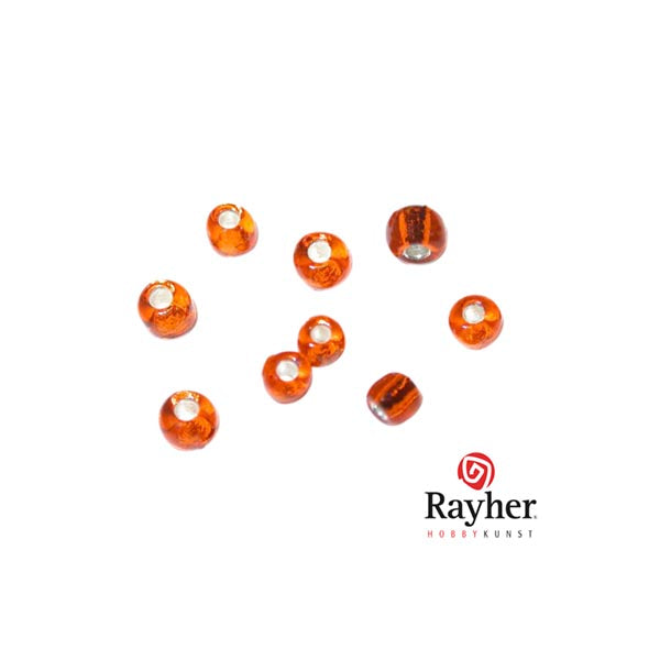 Oranje rocaille met zilverkern 2,6mm van Rayher