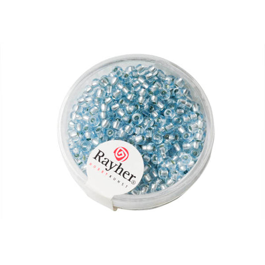 Light Blue Rocaille with Silverkern 2,6 mm from Rayher