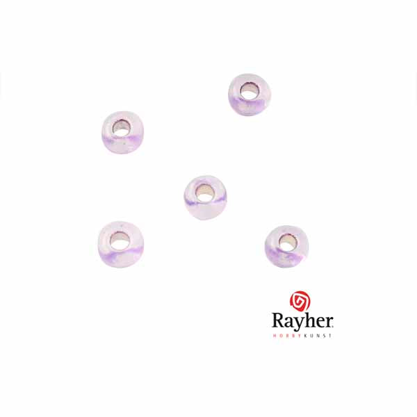 Licht paarse Rocaille 2,6 mm met zilverkern van Rayher