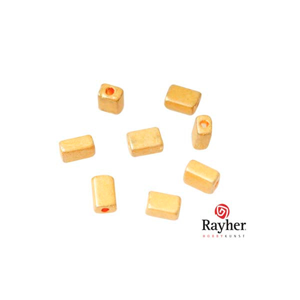 Golden yellow metallic Square rocailles from Rayher