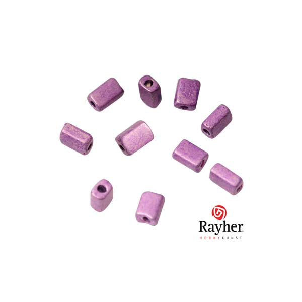 Violetkleurige metallic rechthoekige rocailles van Rayher