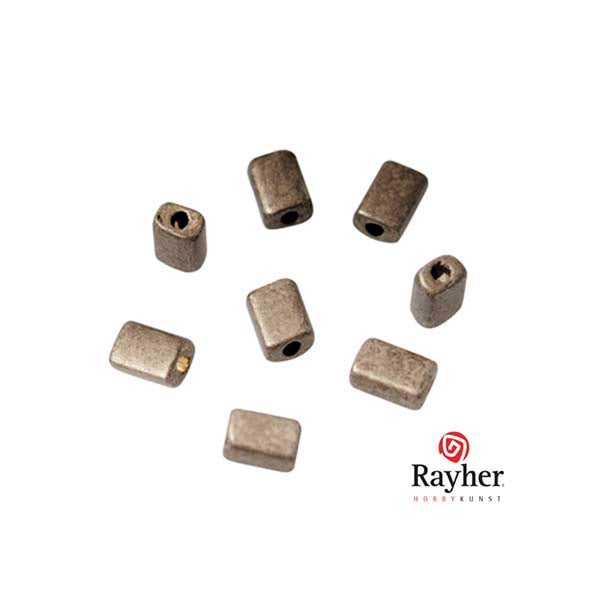 Antraciet metallic rechthoekige rocailles van Rayher