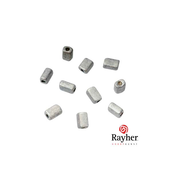 Briljant Zilver metallic rechthoekige rocailles van Rayher