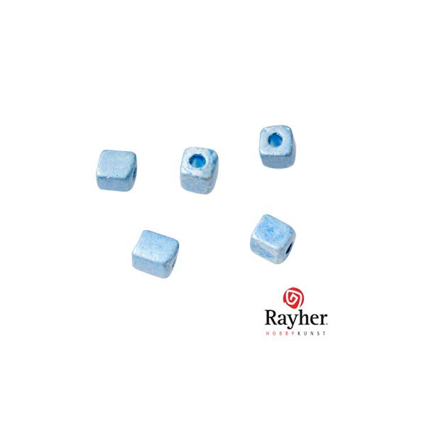 Azure metallic square rocailles 3,4 x3,4 mm from Rayher.