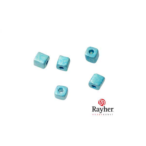 Turquois metallic square rocailles 3,4x 3,4 mm from Rayher