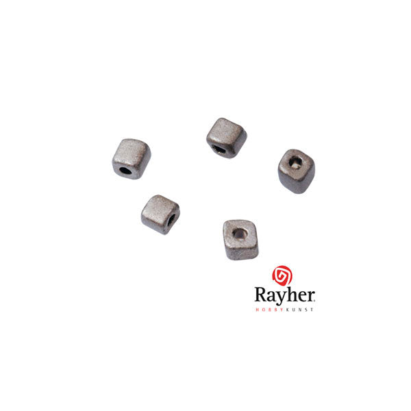 Anthracite metallic square rocailles 3,4 x 3,4 mm from Rayher