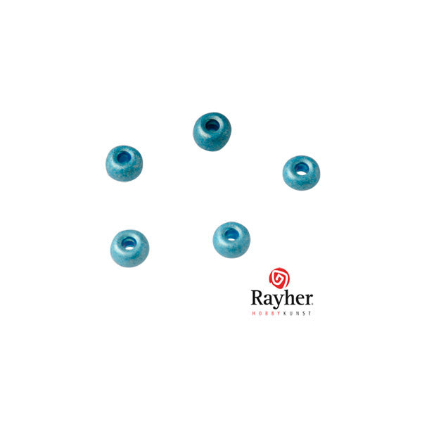 Turquoise metallic ronde rocailles 4 mm van Rayher