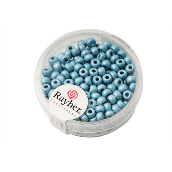 Turquoise metallic ronde rocailles 4 mm van Rayher