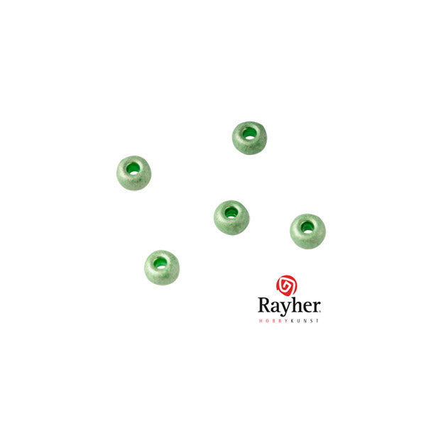 Lime metallic round rocailles 4 mm from Rayher.