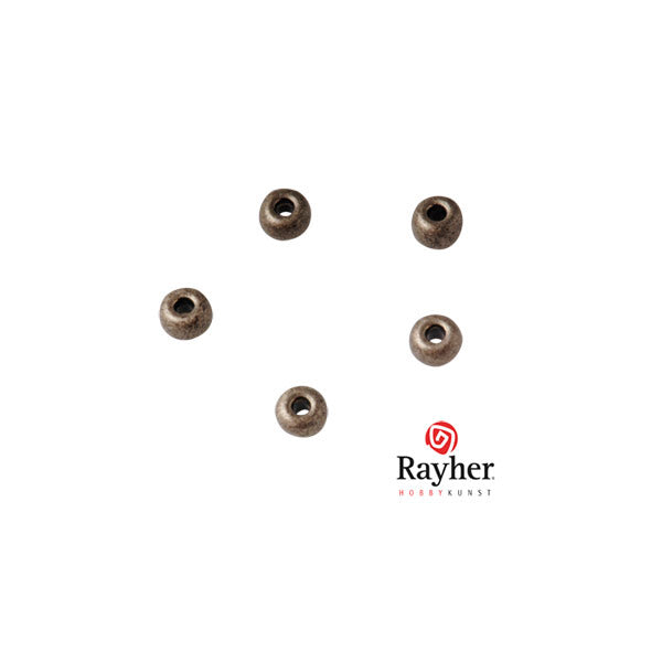 Anthracite metallic round rocailles 4mm from Rayher