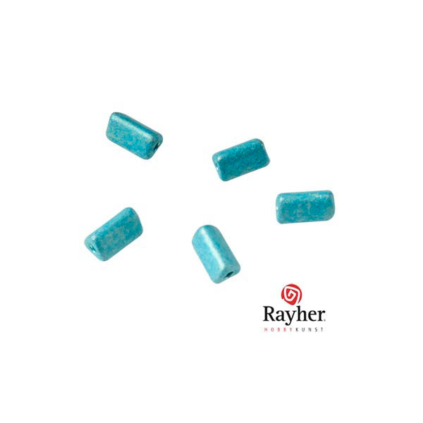 Turquoise metallic triangel rocailles 7x3,5mm van Rayher.