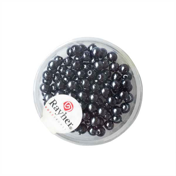 Renaissance glass pearl Darkgrey 4 mm from Rayher