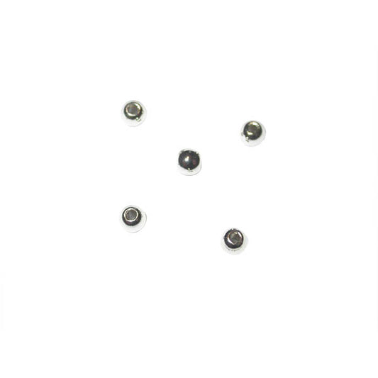 Silver colored round beads made of plastic, 2,5 mm Rayher