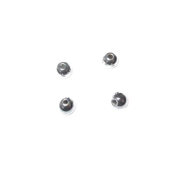 Silver colored round beads made of plastic, 4 mm Rayher