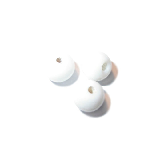 White round glass bead