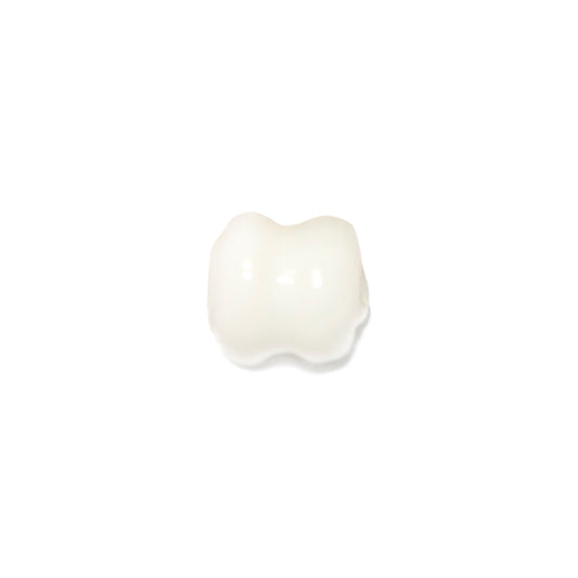 White, diabolic glass bead