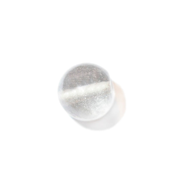 Round, transparent glass bead