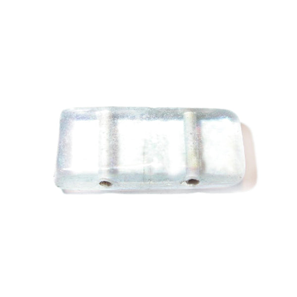 Transparent oblong glass bead with 2 wire exits