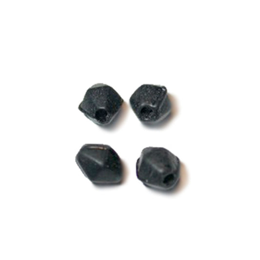 Black, frosted, glass bicone bead