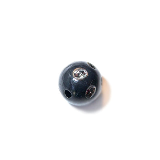 Black, round polyester bead