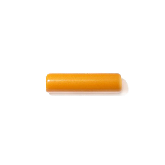 Orange yellow glass bead in tube form