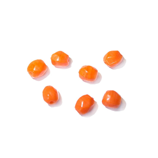 Little Orange glass bead with rounded corners