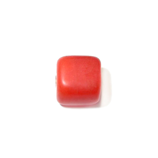 Frosted, Orange, square glass bead