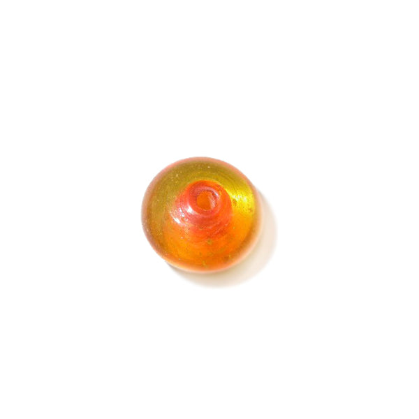 Orange discus form glass bead