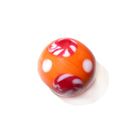 Orange round glass bead