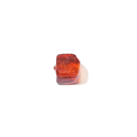 Orange square glass bead