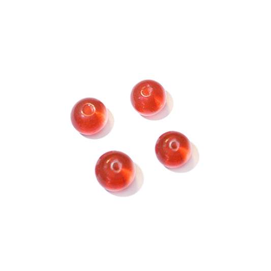 Orange round glass bead