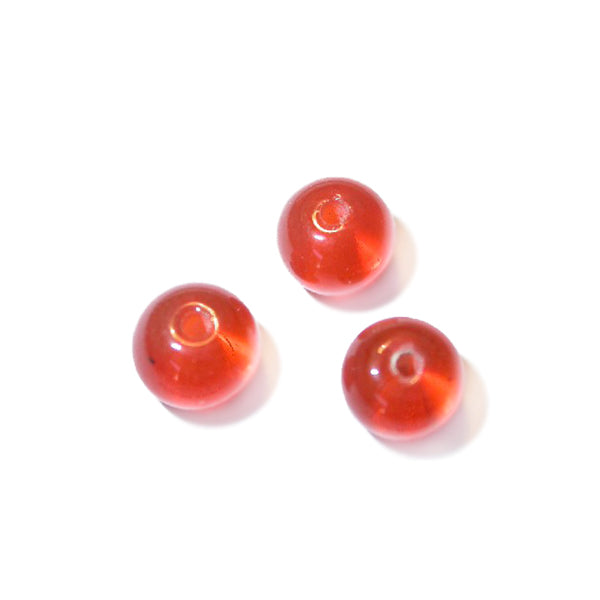 Orange round glass bead