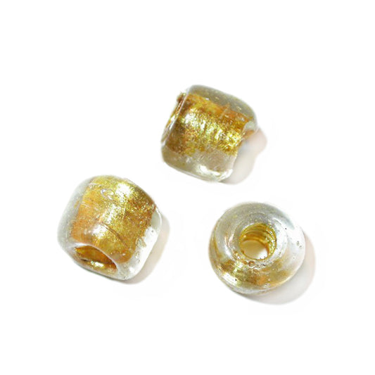 Gold Yellowish, halfround, glass bead