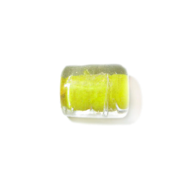 Oblong, Yellow, glass bead