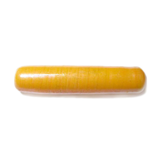 Dark Yellow glass bead, oblong form