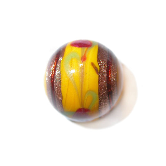 Round yellow glass bead