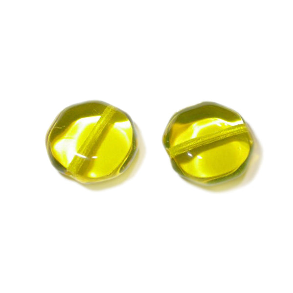 Yellow transparent glass bead