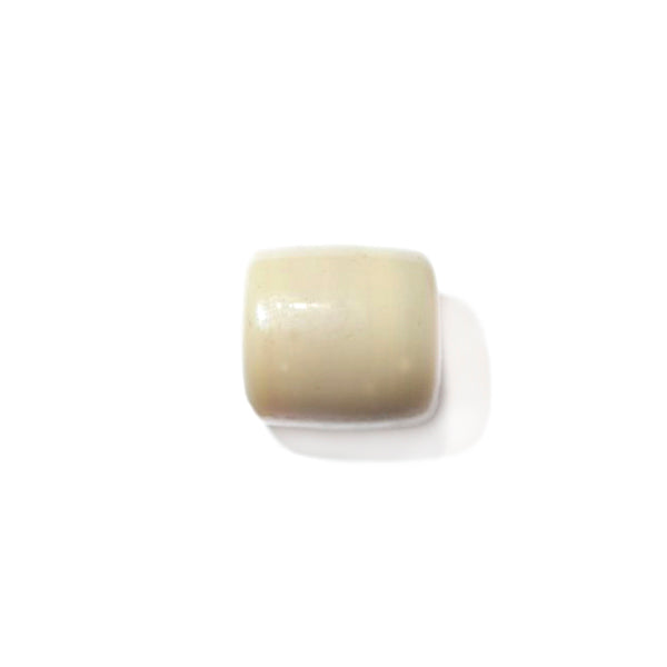 Beige cilinderform glass bead