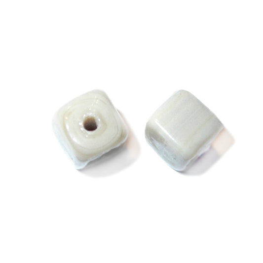 Square Beige glass bead