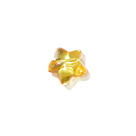 Yellow, starform polyester bead