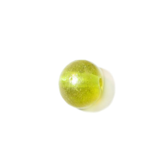 Yellow round glassbead with luster