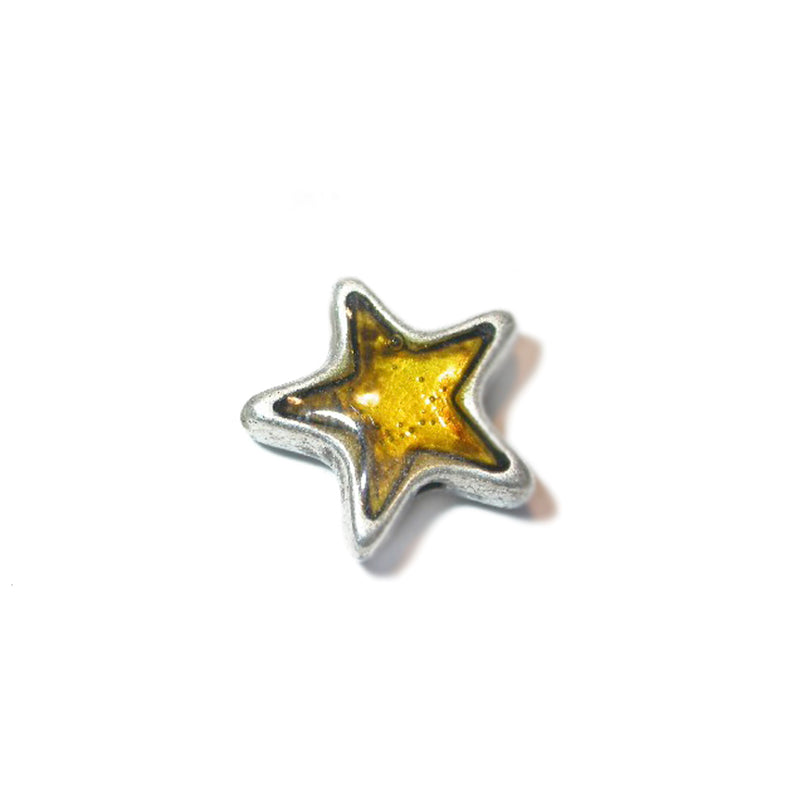 Metal star filled with yellow epoxy