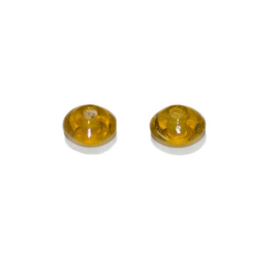 Yellow flat glass bead