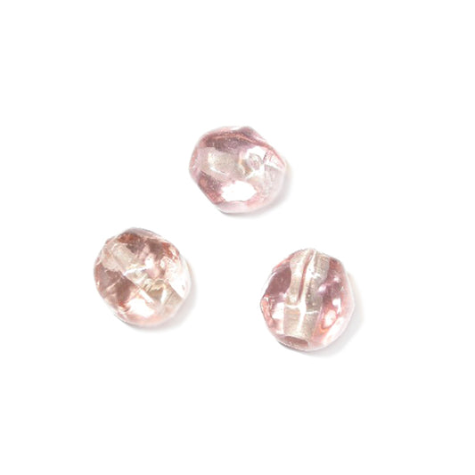 Light Pink glassbead with light bicone shape