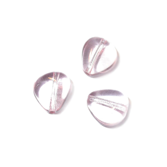 Light Pink glass bead with heartform