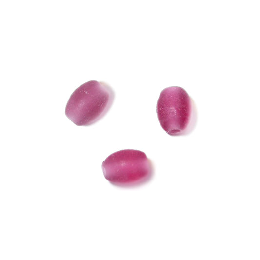 Pink, frosted glass bead